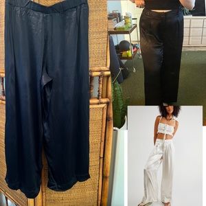 Free People Good Days Satin Trousers Black